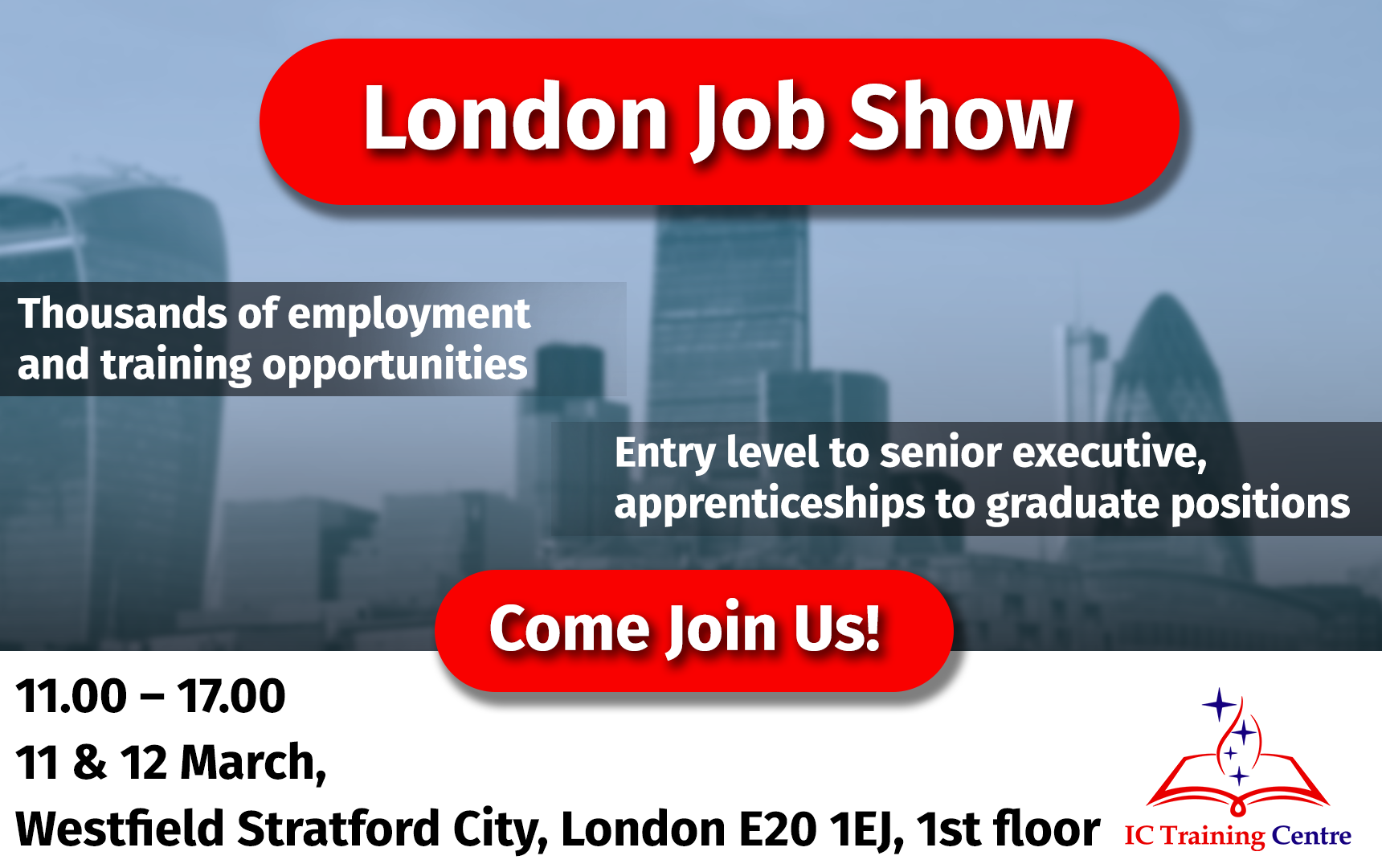 Come Join Us At The London Job Show! IC Training Centre